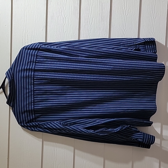 Claiborne Easy Care Blue with Stripes Button Down Shirt Men's Size XXL - Picture 2 of 15